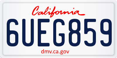 CA license plate 6UEG859