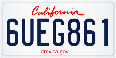 CA license plate 6UEG861