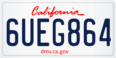 CA license plate 6UEG864