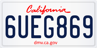CA license plate 6UEG869
