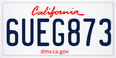 CA license plate 6UEG873