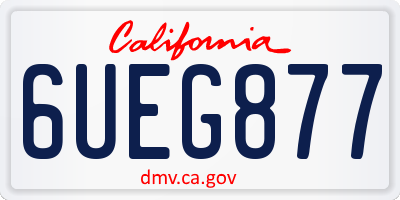 CA license plate 6UEG877