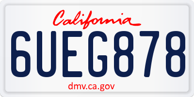 CA license plate 6UEG878