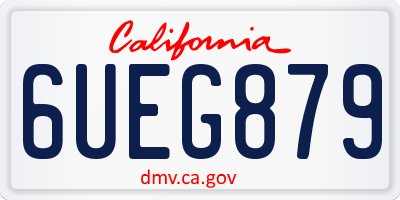 CA license plate 6UEG879