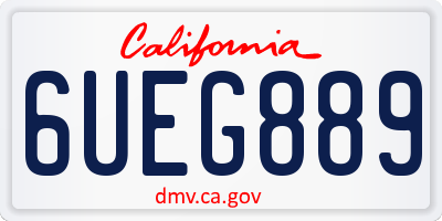 CA license plate 6UEG889