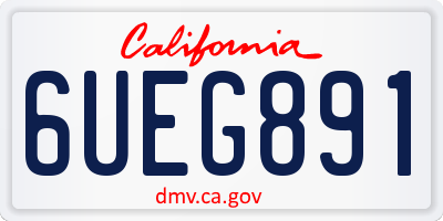 CA license plate 6UEG891