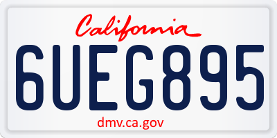 CA license plate 6UEG895