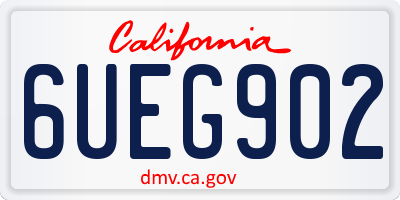 CA license plate 6UEG902