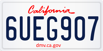 CA license plate 6UEG907