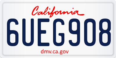 CA license plate 6UEG908