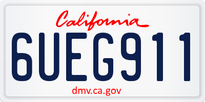 CA license plate 6UEG911