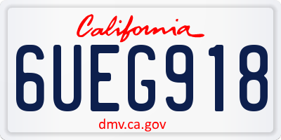 CA license plate 6UEG918