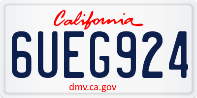 CA license plate 6UEG924