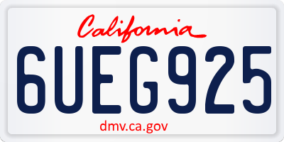 CA license plate 6UEG925