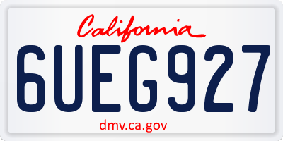 CA license plate 6UEG927