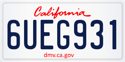 CA license plate 6UEG931
