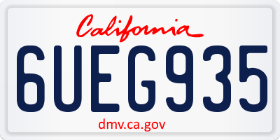 CA license plate 6UEG935