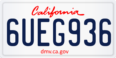 CA license plate 6UEG936