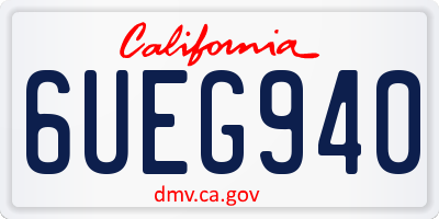 CA license plate 6UEG940