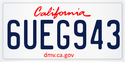 CA license plate 6UEG943