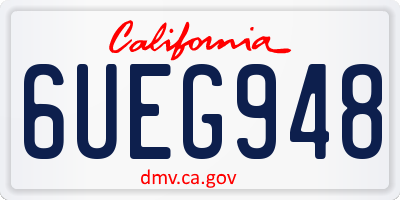 CA license plate 6UEG948