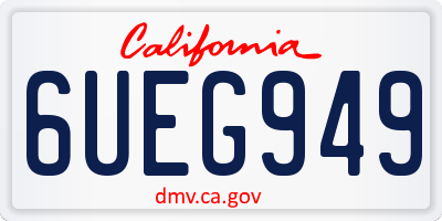 CA license plate 6UEG949