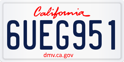 CA license plate 6UEG951