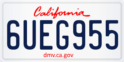 CA license plate 6UEG955