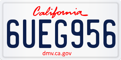 CA license plate 6UEG956