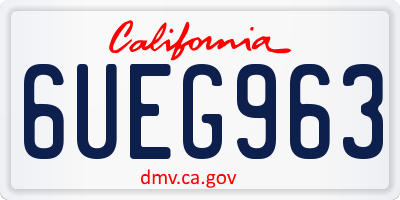 CA license plate 6UEG963