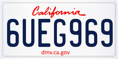 CA license plate 6UEG969