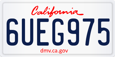 CA license plate 6UEG975