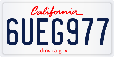 CA license plate 6UEG977