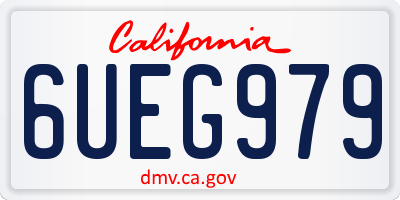 CA license plate 6UEG979