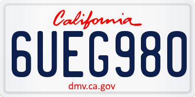 CA license plate 6UEG980