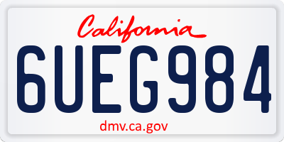 CA license plate 6UEG984