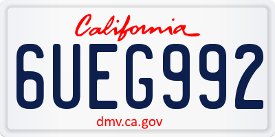 CA license plate 6UEG992