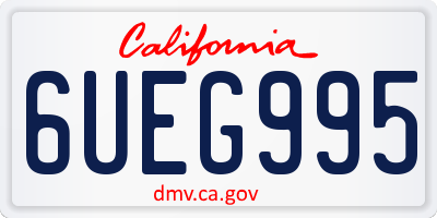 CA license plate 6UEG995