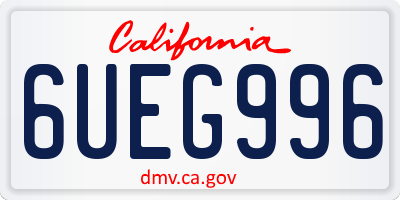 CA license plate 6UEG996