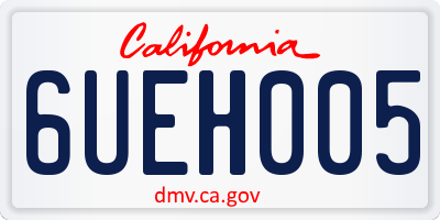 CA license plate 6UEH005