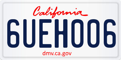 CA license plate 6UEH006