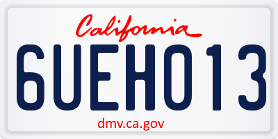 CA license plate 6UEH013