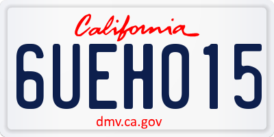 CA license plate 6UEH015
