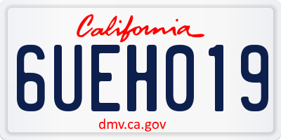 CA license plate 6UEH019