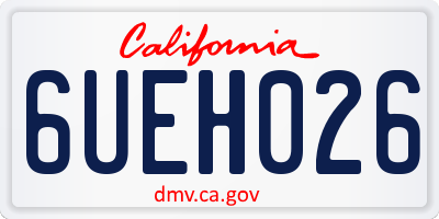 CA license plate 6UEH026