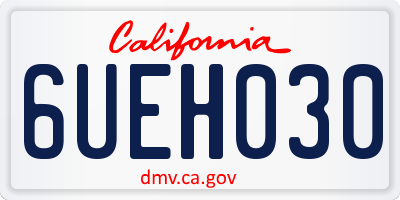 CA license plate 6UEH030