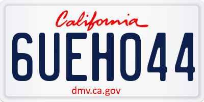 CA license plate 6UEH044