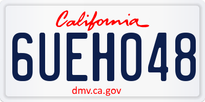 CA license plate 6UEH048