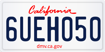CA license plate 6UEH050