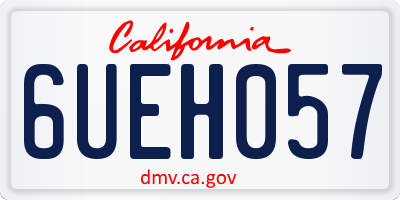 CA license plate 6UEH057